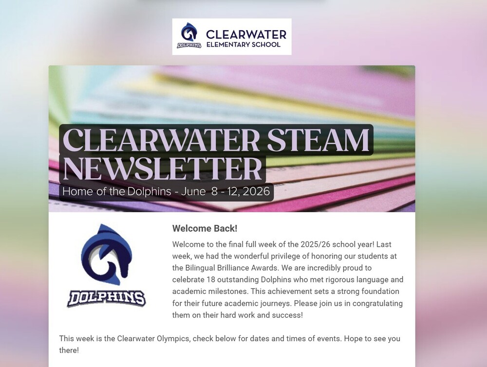 Clearwater Newsletter