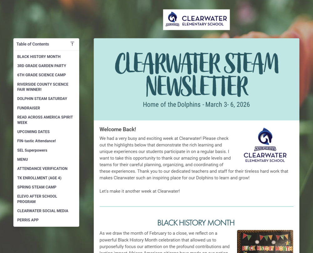 Clearwater Newsletter