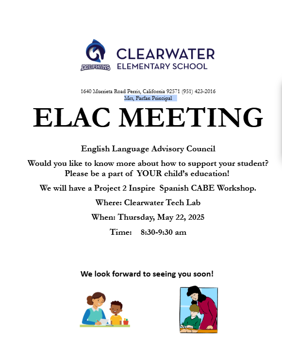 ELAC Meeting 05/22/2025
