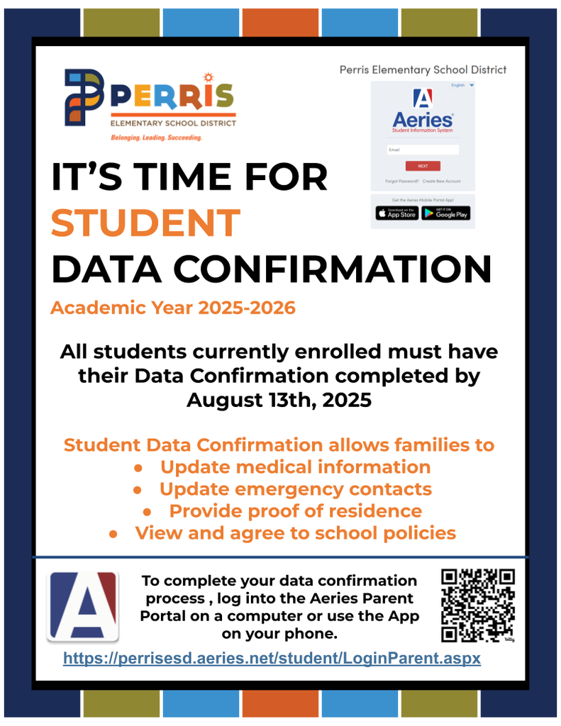 It's time for Student Data Confirmation 2025-2026  