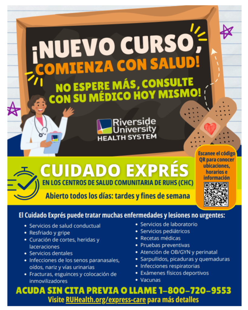 Cuidado Medico Express abierto los fines de semana!