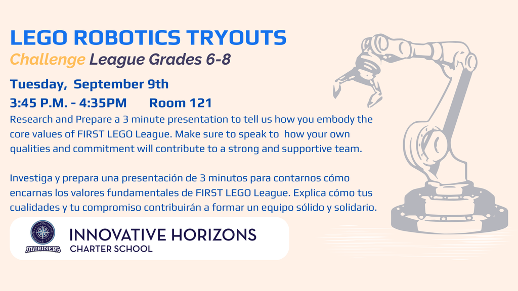 Grades 6-8 - Robotics Tryouts