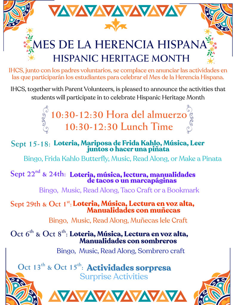 Hispanic Heritage Month ACtivities