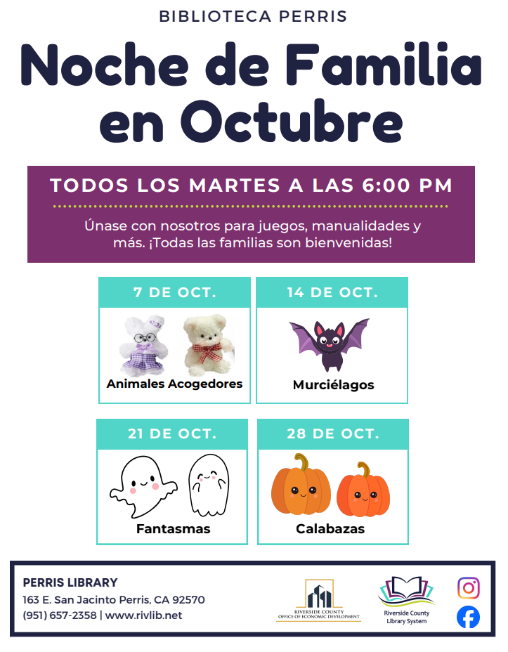 Perris Public Library October Activities