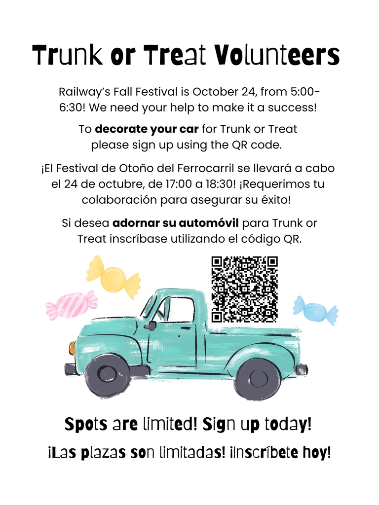 Trunk or Treat Volunteer flyer