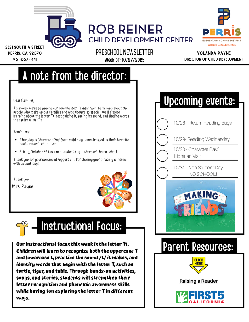 PRESCHOOL OCTOBER NEWSLETTER