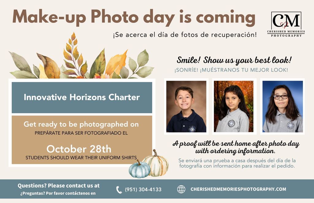 Make-up Picture Day 10/28