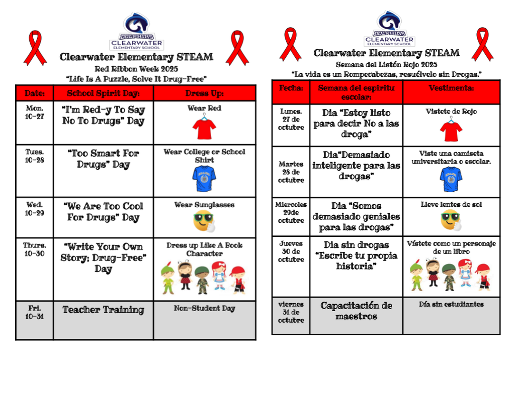 Red Ribbon week 2025 / Semana del listón rojo 2025