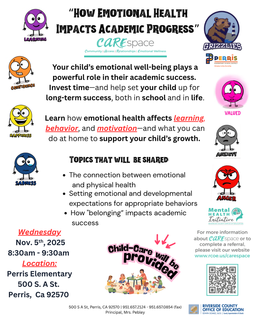 Parent workshop, "How emotional Health Impacts  Academic Progress"