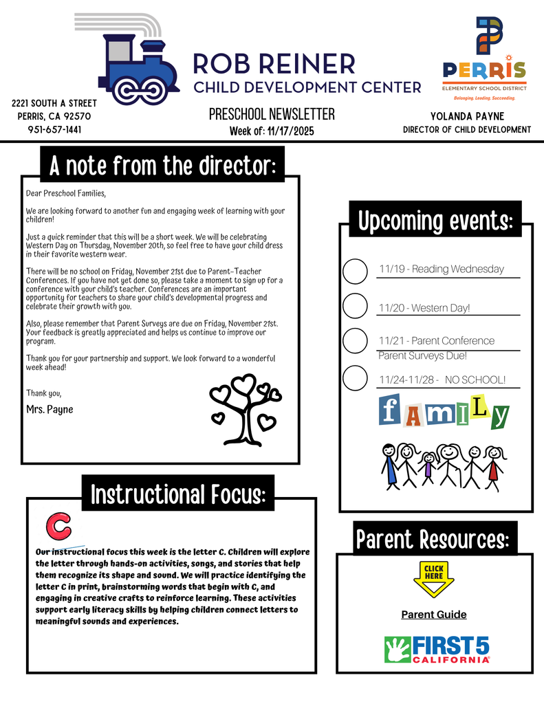 _Preschool  Families Newsletter 11-17-25
