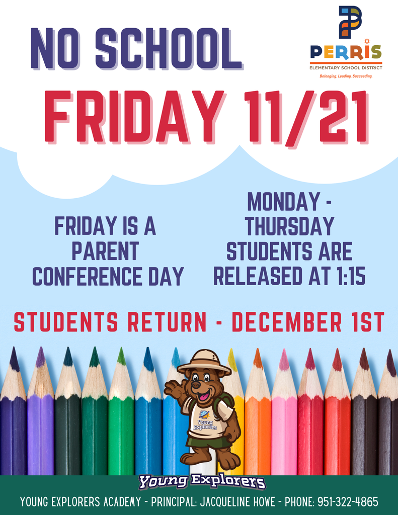 No School Friday & Parent Conference Week Info (E)
