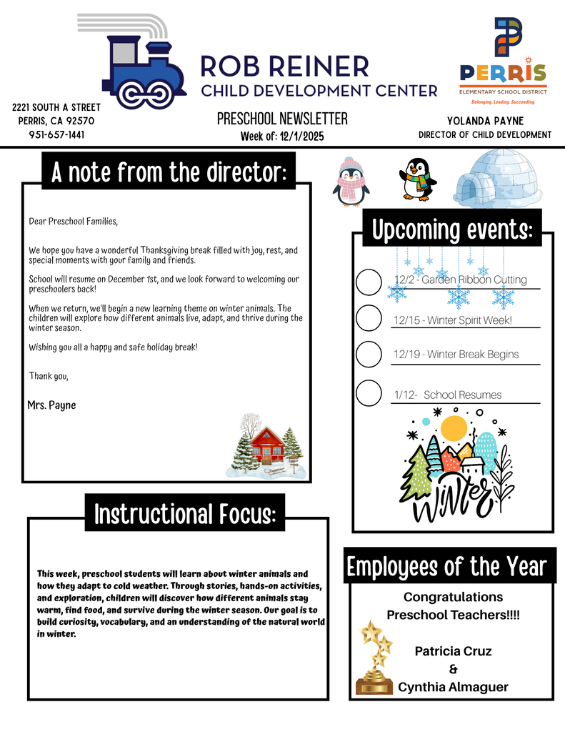 _Preschool  Families Newsletter 12-1-25