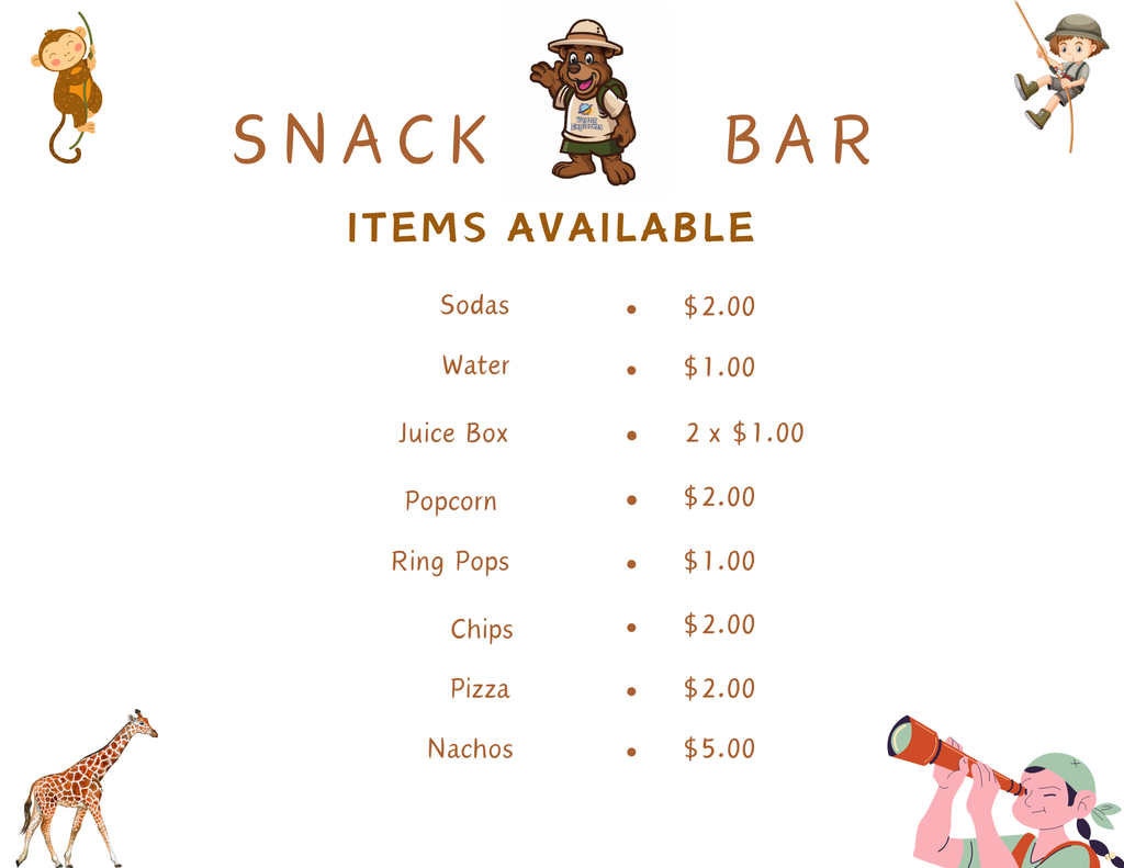 Snack Bar Prices