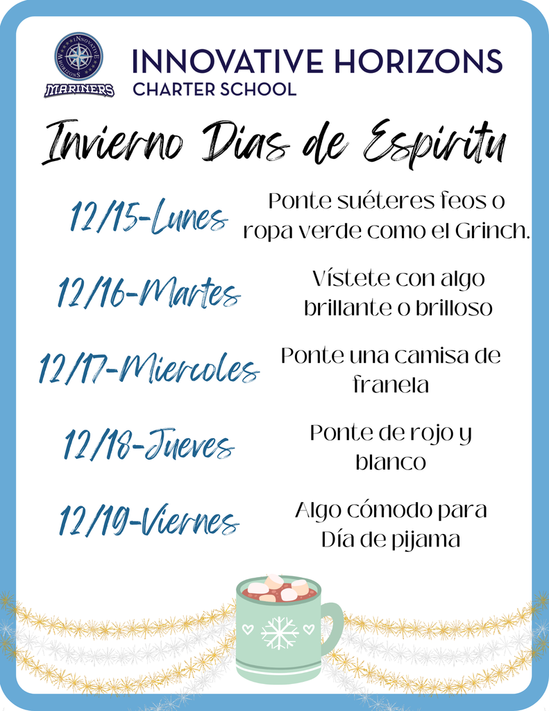 IHCS Winter Spirit Days 2025 SPANISH