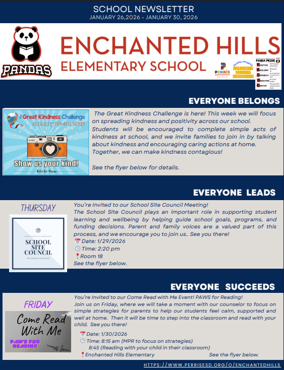 School Newsletter Page