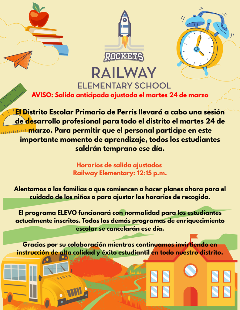 AVISO: Salida anticipata ajustada