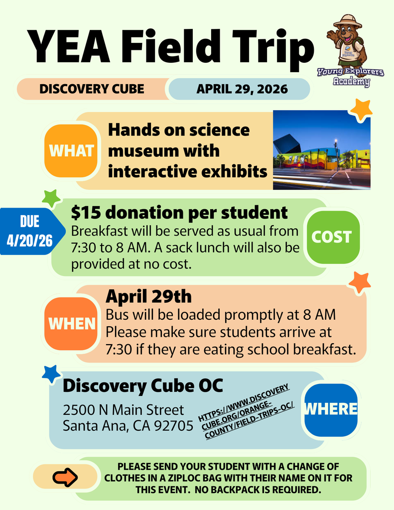 YEA Field Trip Info - E