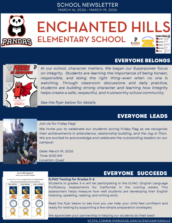 School Newsletter Page