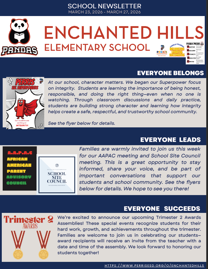 School Newsletter Page