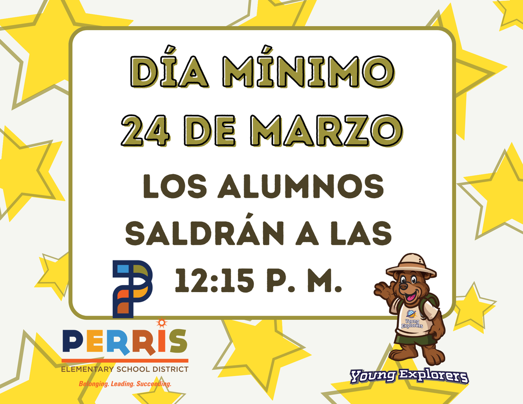 Early Out Dismissal at 12:15 - S