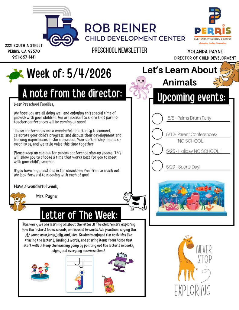 PRESCHOOL NEWSLETTER