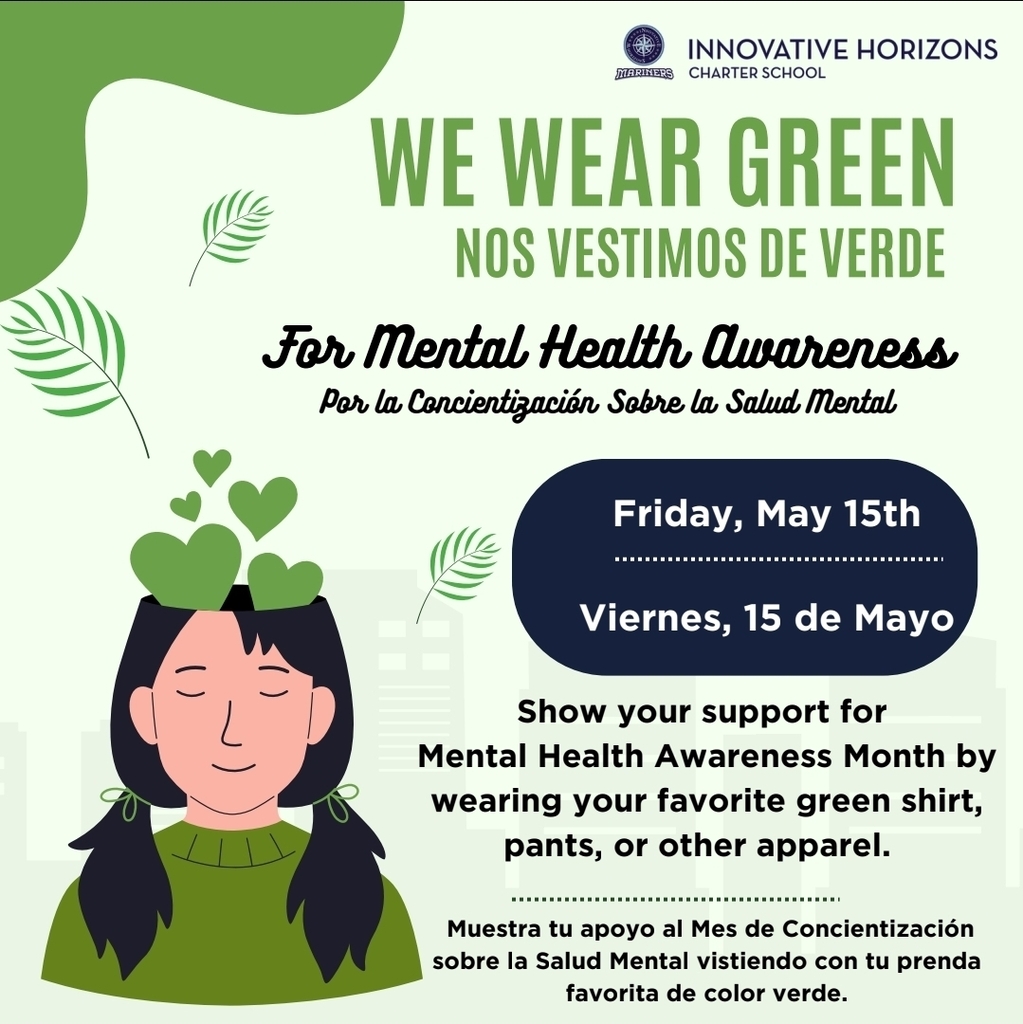 Mental Health Awareness month- wear green 5/15