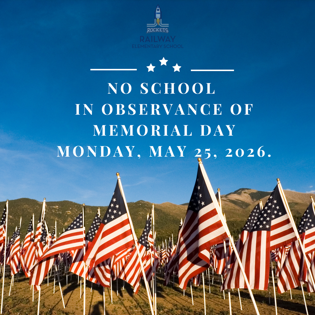No School on Monday, May 25, 2026.