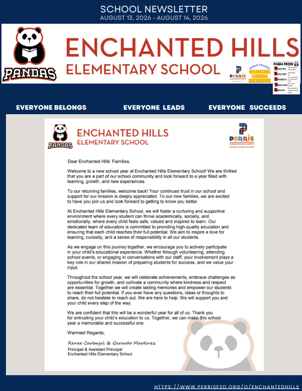 School Newsletter Page