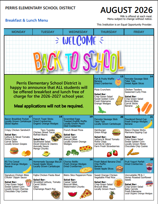 August Menu