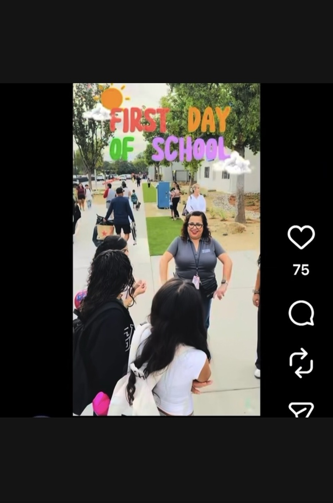 Teacher welcoming students