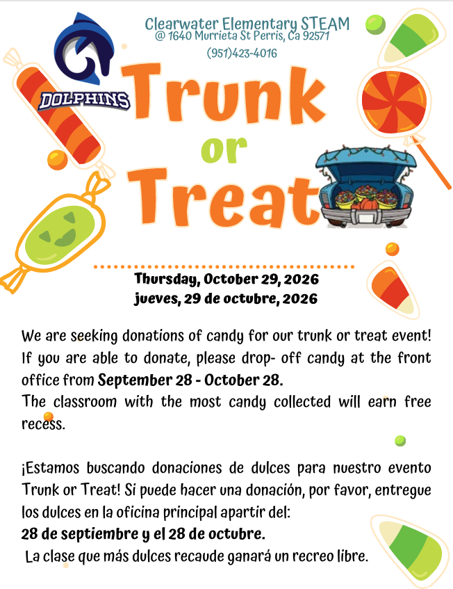 Trunk or Treat Donations of candy.
