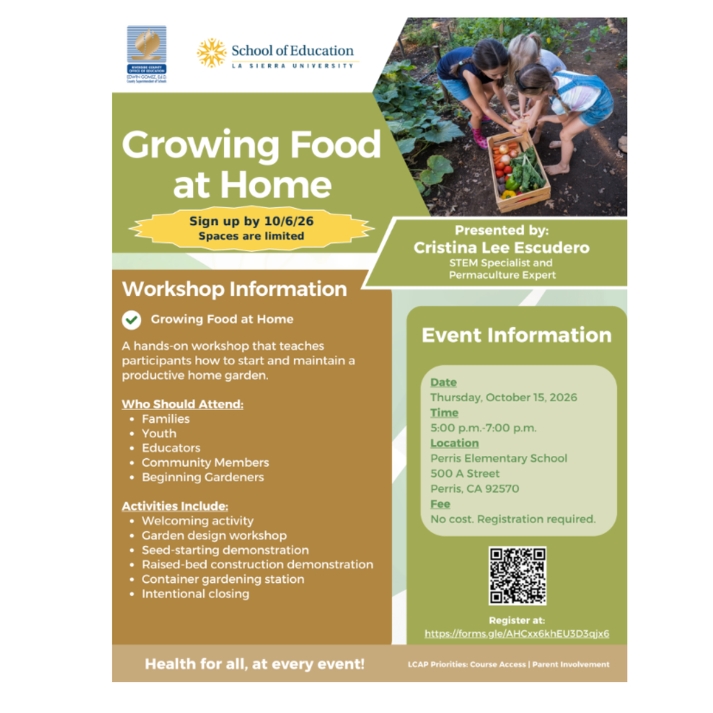 Grow food at home workshop 2026-2027