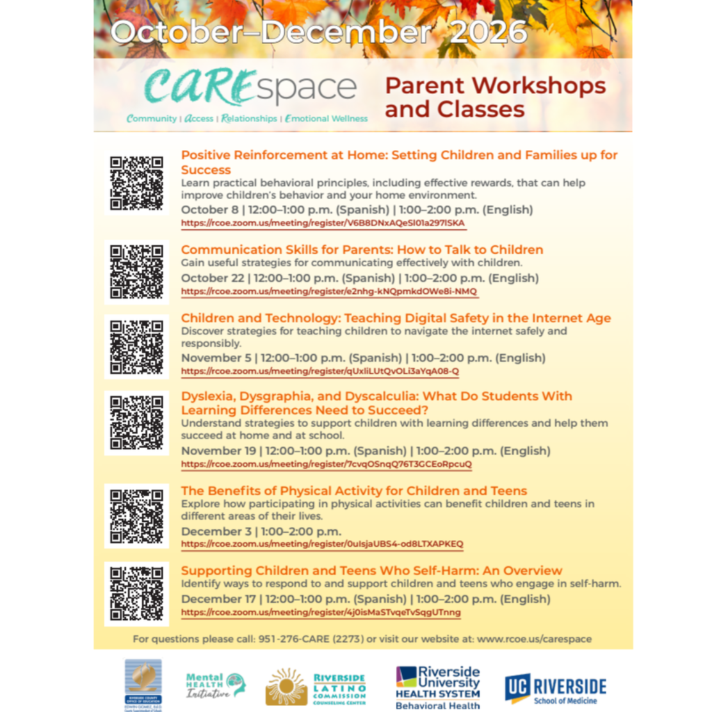 Care Space On line workshops 2026