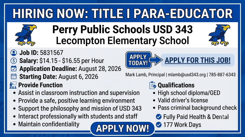 Title I Para-Educator Job Posting Graphic