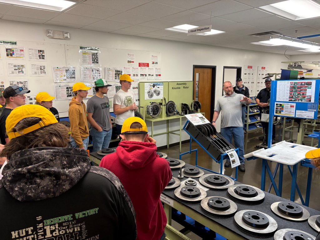 Students touring manufacturing facility