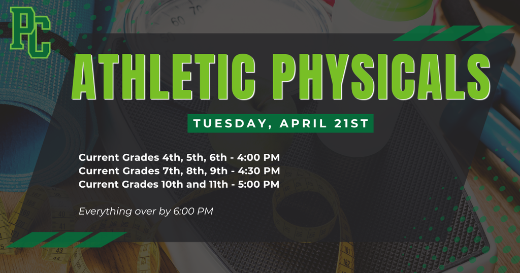 Athletic Physicals April 21st