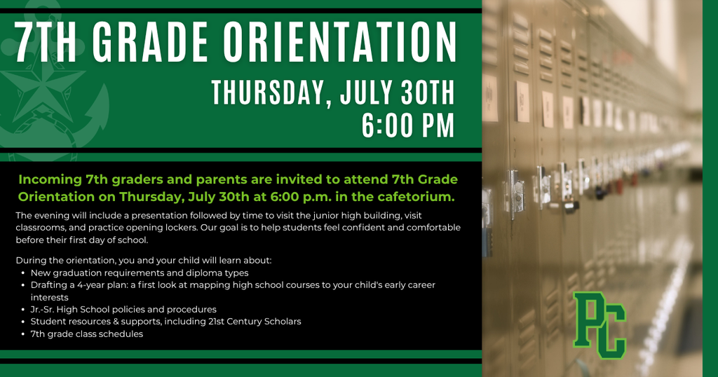 7th Grade Orientation - July 30th