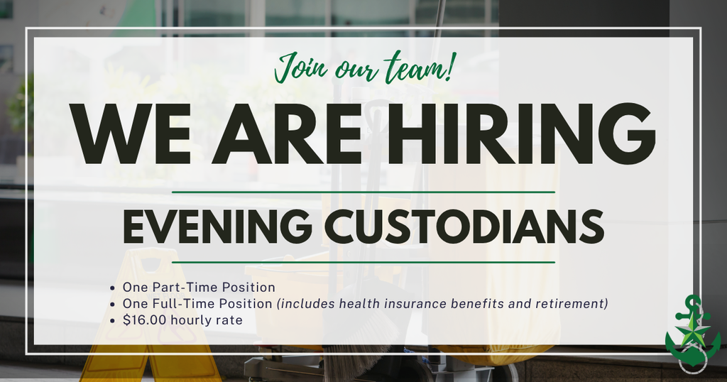 Now hiring - Evening Custodians