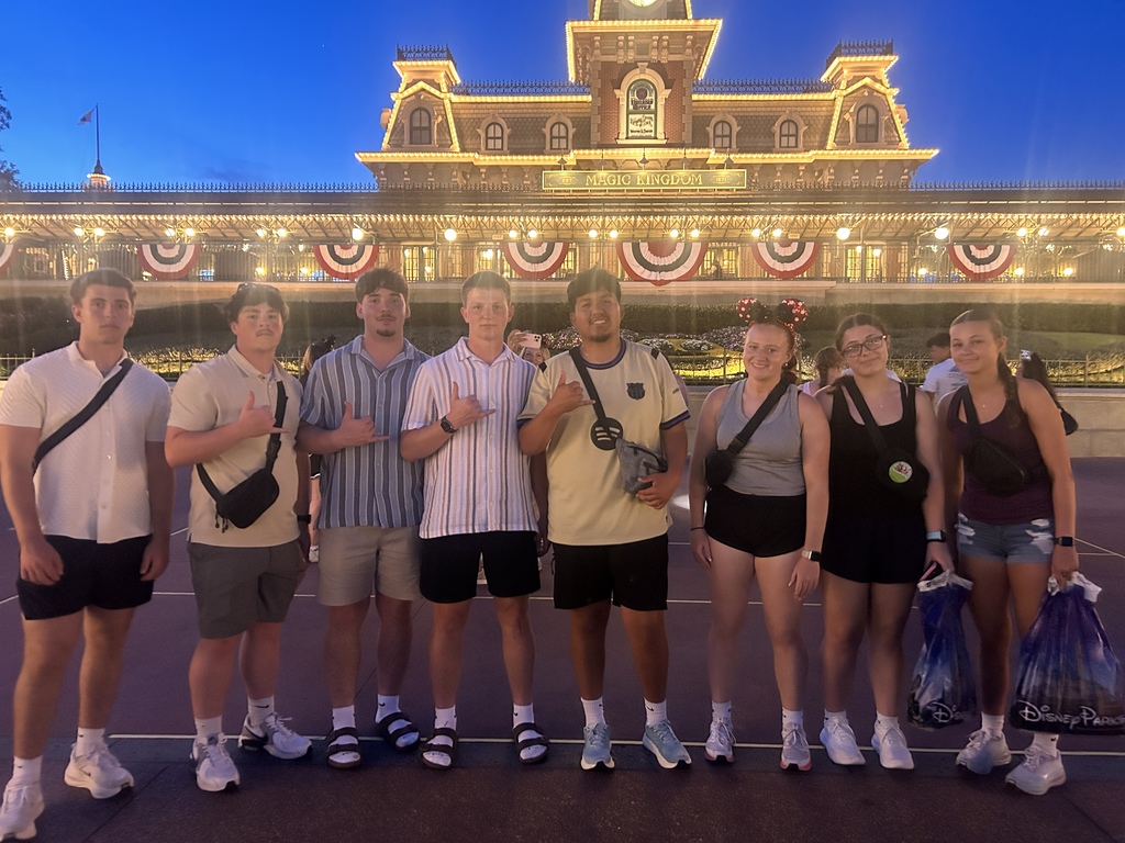 A group of teenagers at Disney World.