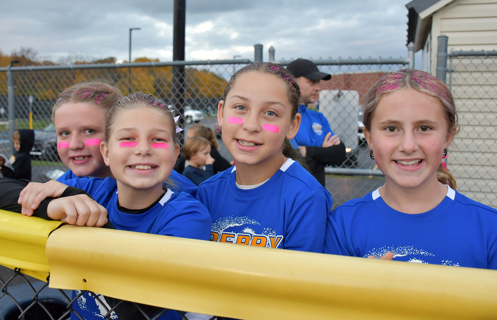 Four smiling girls. 