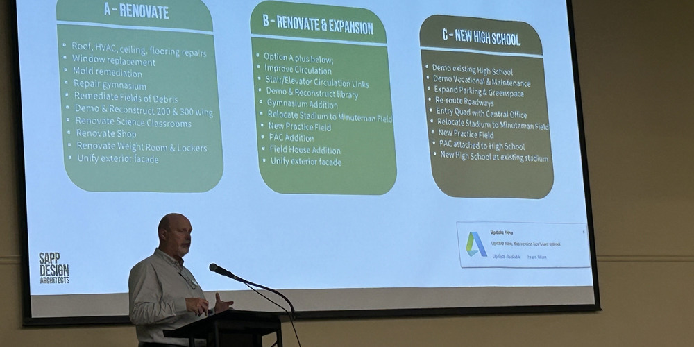 Mr. Steven Telscher giving an address at the July 15 public information meeting