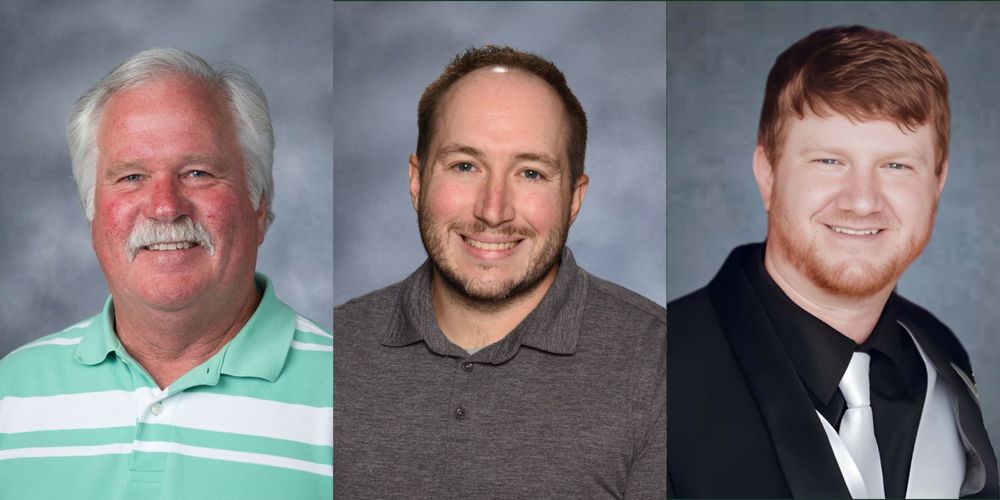 Three headshots of new board members, from left, Mark Gremaud, Dan Querry, and Caleb Streiler