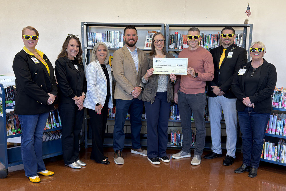 Pictured, from left: DG Regional Director Jamie Tylka, PHS Assistant Principal Lisa Martin, District 32 Superintendent Dr. Fara Jones, PHS Principal Shadrick Shafer, PHS Librarian Heather Baskin, DG Divisional Vice President Adam Elder, DG District Manager Chase Willison, DG District Manager Kerri Drury