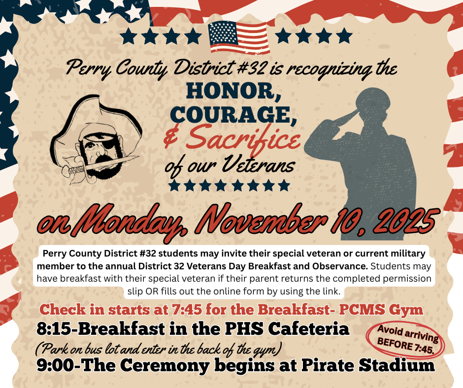 Veterans Day Breakfast and Celebration Graphic.