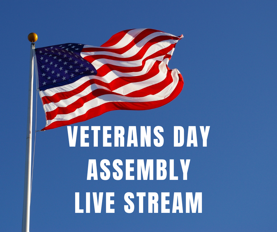 Veterans Day Assembly Live Stream graphic