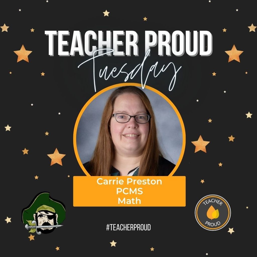 Teacher Proud Tuesday graphic for Carrie Preston