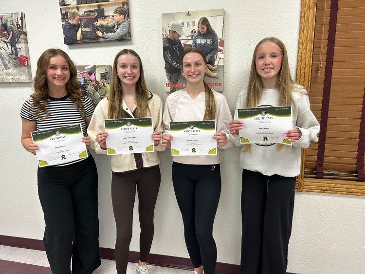 Academic All-State honorees from the PHS volleyball team pose for a photo.
