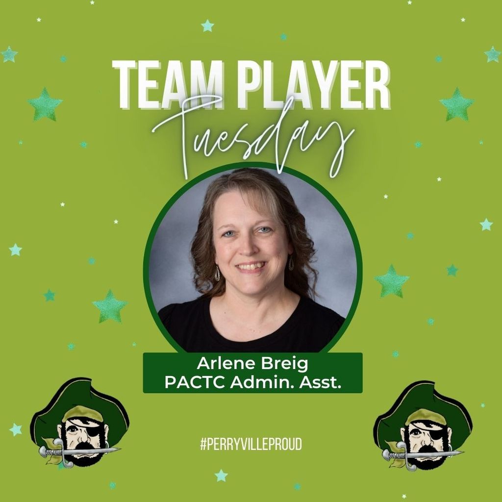 A "Team Player Tuesday" graphic with Arlene Breig's head shot.