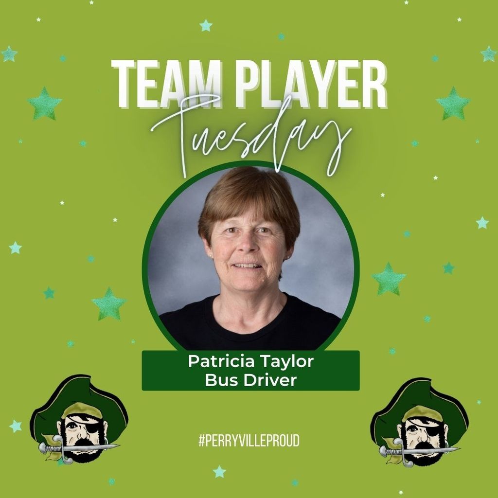 A "Team Player Tuesday" graphic with Patricia Taylor's head shot.