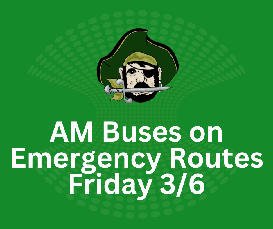 Graphic that says "AM Emergency Routes  Friday, 3/6" 